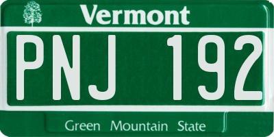 VT license plate PNJ192