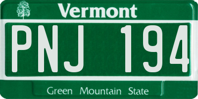 VT license plate PNJ194
