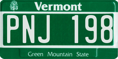 VT license plate PNJ198