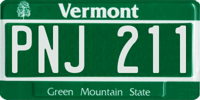 VT license plate PNJ211