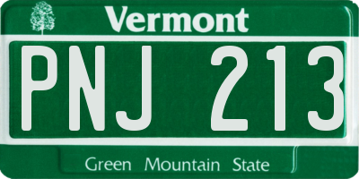 VT license plate PNJ213
