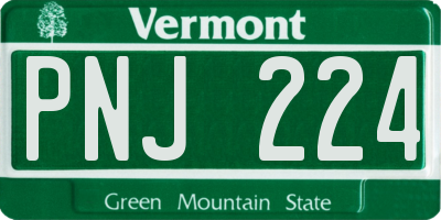 VT license plate PNJ224