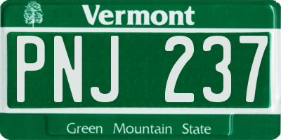 VT license plate PNJ237