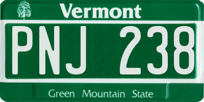 VT license plate PNJ238