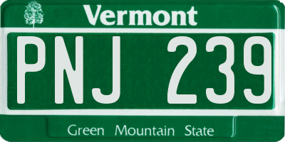 VT license plate PNJ239
