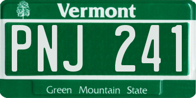 VT license plate PNJ241