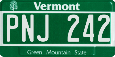 VT license plate PNJ242