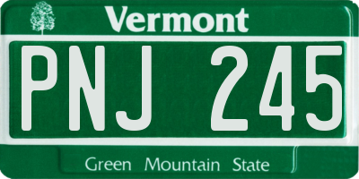 VT license plate PNJ245