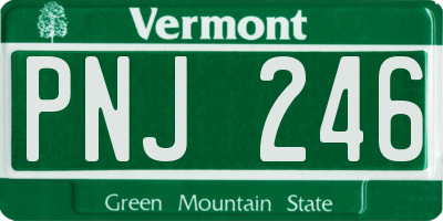 VT license plate PNJ246
