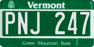 VT license plate PNJ247