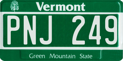 VT license plate PNJ249