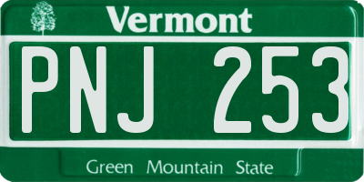 VT license plate PNJ253