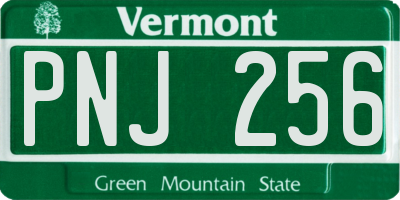 VT license plate PNJ256