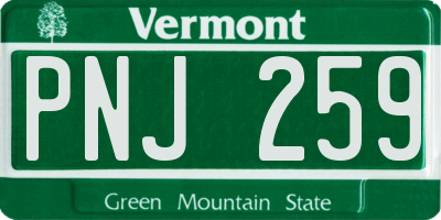 VT license plate PNJ259