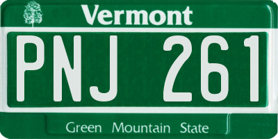VT license plate PNJ261