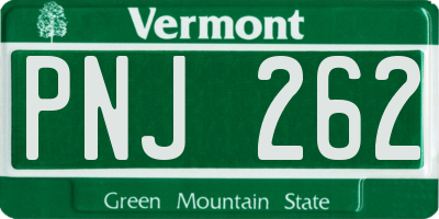 VT license plate PNJ262