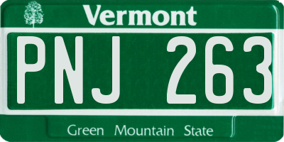 VT license plate PNJ263