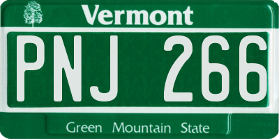 VT license plate PNJ266