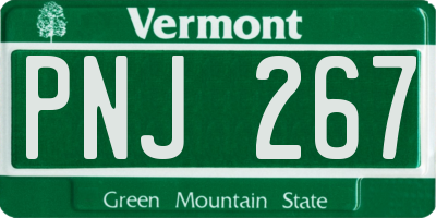 VT license plate PNJ267