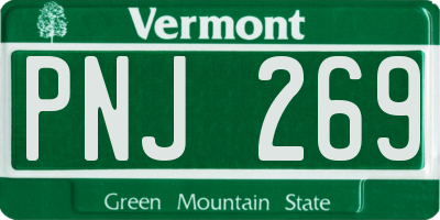 VT license plate PNJ269