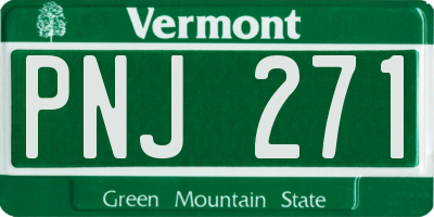 VT license plate PNJ271