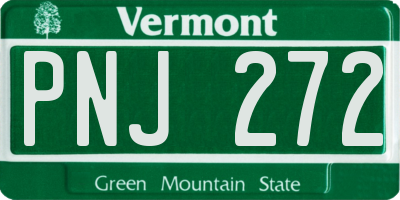 VT license plate PNJ272