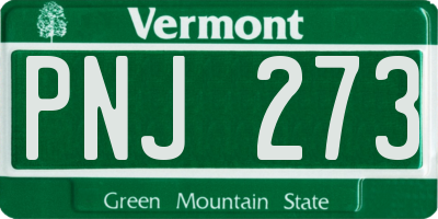 VT license plate PNJ273