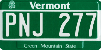 VT license plate PNJ277