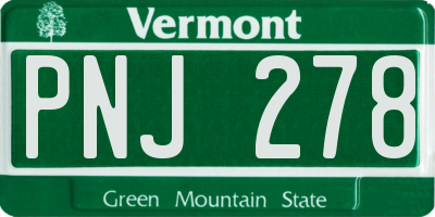 VT license plate PNJ278