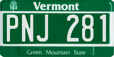 VT license plate PNJ281