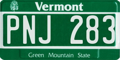 VT license plate PNJ283
