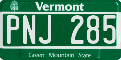 VT license plate PNJ285