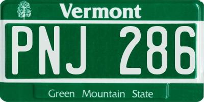 VT license plate PNJ286