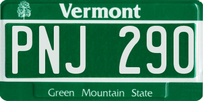 VT license plate PNJ290