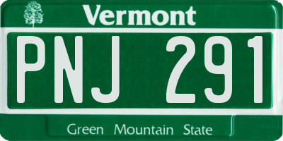 VT license plate PNJ291