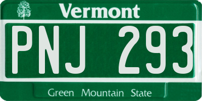 VT license plate PNJ293