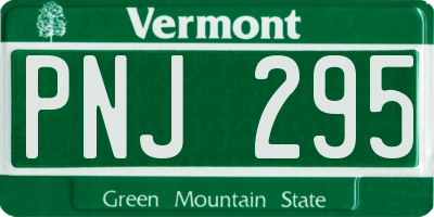 VT license plate PNJ295