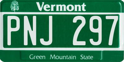 VT license plate PNJ297