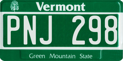 VT license plate PNJ298