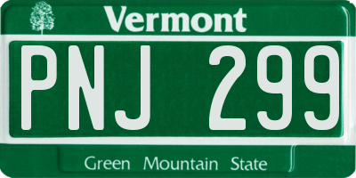 VT license plate PNJ299