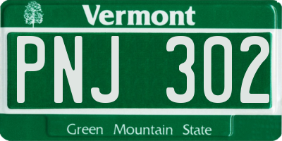 VT license plate PNJ302