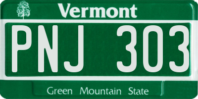 VT license plate PNJ303