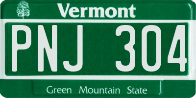 VT license plate PNJ304