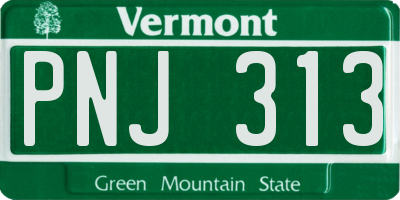VT license plate PNJ313