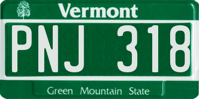 VT license plate PNJ318