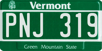 VT license plate PNJ319