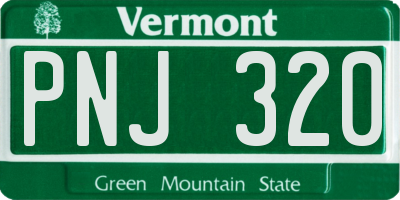 VT license plate PNJ320