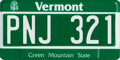 VT license plate PNJ321