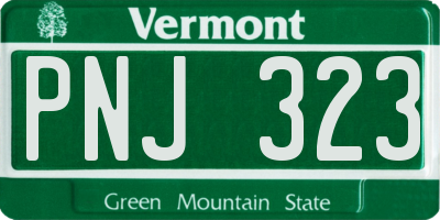 VT license plate PNJ323