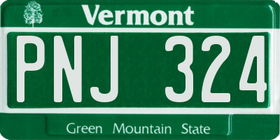 VT license plate PNJ324